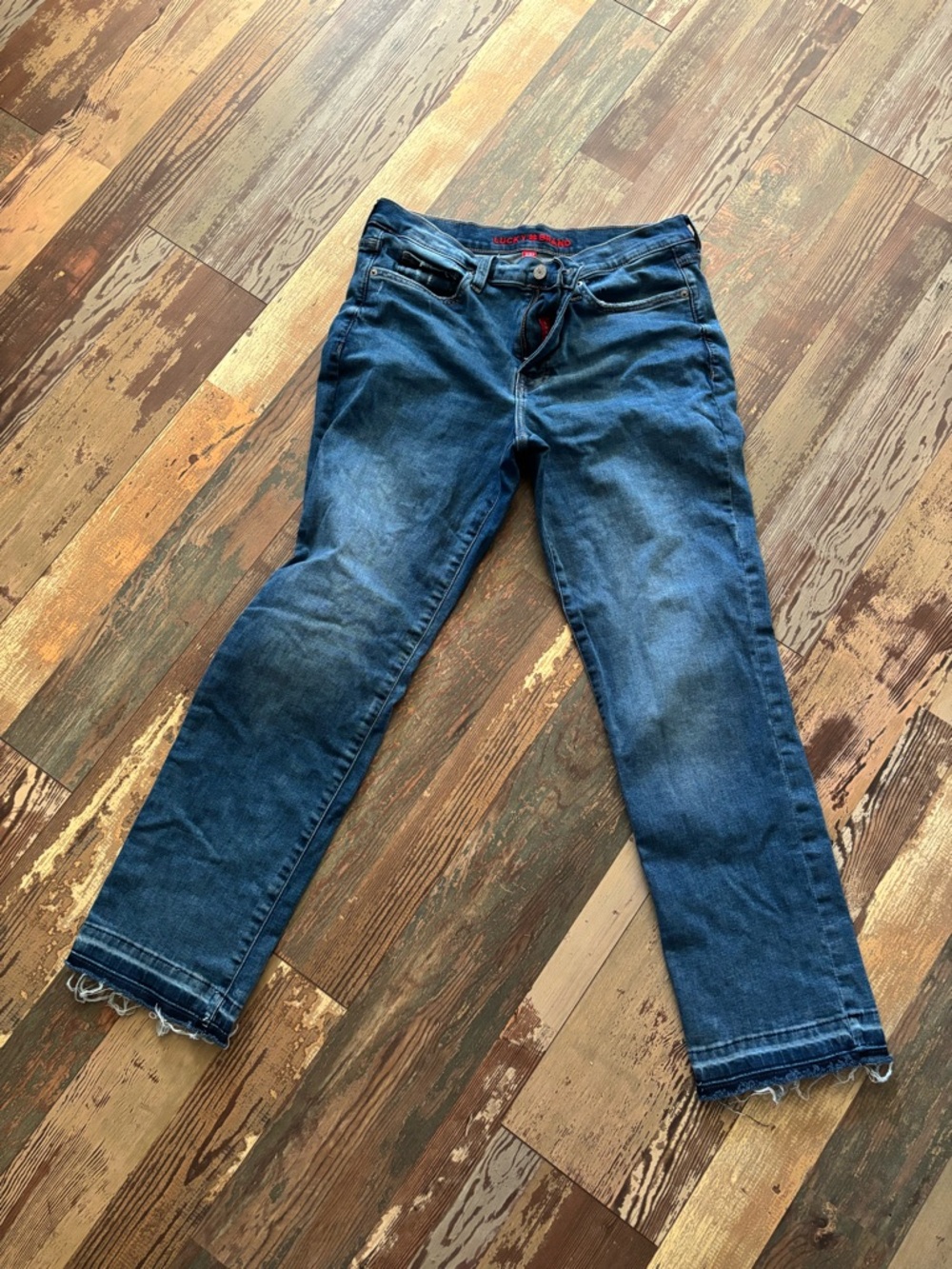 Lucky Brand Denim Jeans with Red Embroidered Logo